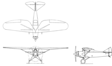 Vulcan American Moth 3-view drawing from Aero Digest May 1928 Vulcan American Moth 3-view Aero Digest May 1928.png