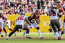 White (#45) playing against the Washington Football Team in 2021. WFT vs. Buccaneers (51686371444).jpg