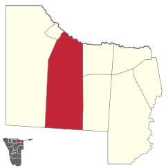 Map of Tondoro (constituency) in Namibia