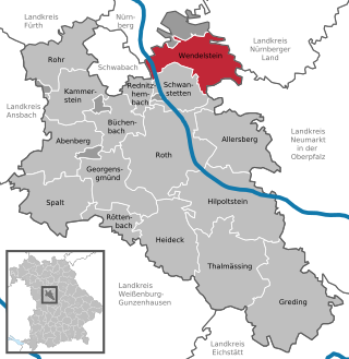 Läget för Wendelstein i Landkreis Roth