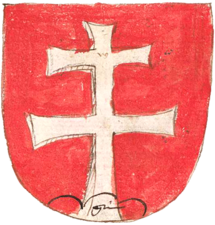 Грб угарског краља са крстом, 1380. године.