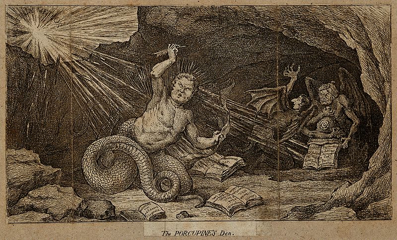 File:William Cobbett as a porcupine with a snake's tail with two Wellcome V0050198.jpg