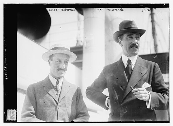 The Duke of Peñaranda and Lord Wimborne on 4 June 1914 in New York City for the 1914 Westchester Cup