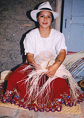 Hatter at work, Ecuador Woman who makes a kind of straw hats Ecuador.jpg
