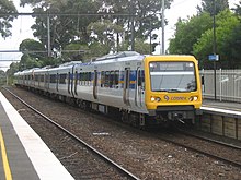 X'Trapolis 100 train operated by Connex Melbourne, the former Melbourne metropolitan train operator. XTrapolis Mount Waverley.jpg
