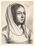 Young woman with a scarf on her head