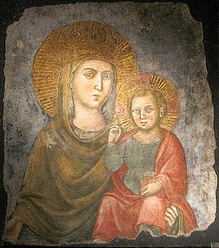 <i>Madonna Della Strada</i> Painting of Mary at the Church of the Gesù in Rome, Italy