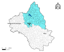 Golinhac dans l'arrondissement de Rodez en 2020.