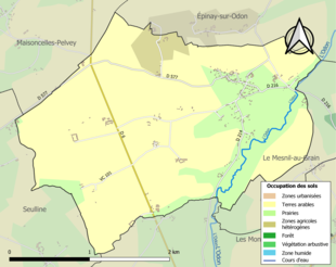 Kolorowa mapa przedstawiająca użytkowanie gruntów.