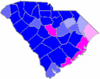 Blue counties were won by Evans and magenta counties were won by Pope 1894SCGovResults.png