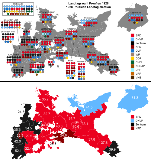 Выборы в прусский ландтаг 1928 г. - Results.svg 