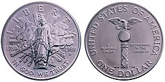 U.S. Congress Bicentennial silver dollar, 1989