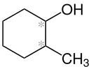 Structural formula of 2-methylcyclohexanol