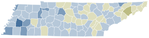 2014 Tennessee Supreme Court justice retention election (Connie Clark) results by county.svg