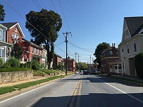 2016-08-20 10 12 12 View north along Maryland State Route 27 (Liberty Street) at Chase Street in Westminster, Carroll County, Maryland.jpg