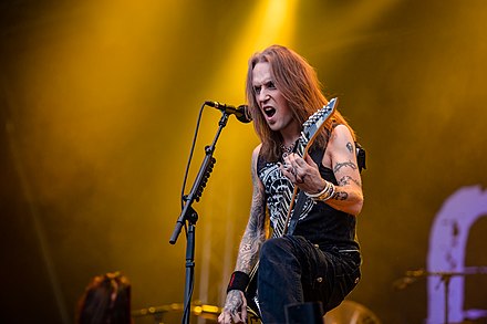 Alexi Laiho, one of the founding members of Children of Bodom, at the 2016 Rockharz Open Air Festival in Ballenstedt, Germany
