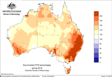 BOM fire danger ratings across Australia in 2019 showing significant danger in the south-western biodiversity hotspot 2019 Spring BOM FFDI scs72.png