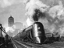 20th Century Limited pulled by Hudson #5344 Commodore Vanderbilt departing Chicago's LaSalle Street Station, 1935 20th Century Limited pulled by Commodore Vanderbilt 1935.JPG