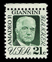 1973 U.S. postage stamp featuring Amadeo Giannini 21c Amadeo P Gianni USA stamp.jpg