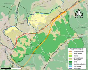 Kleurenkaart met landgebruik.