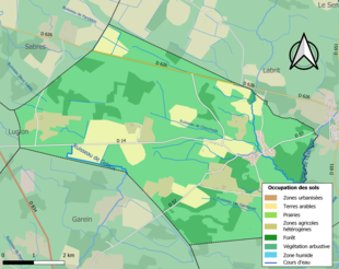 Kolorowa mapa przedstawiająca użytkowanie gruntów.