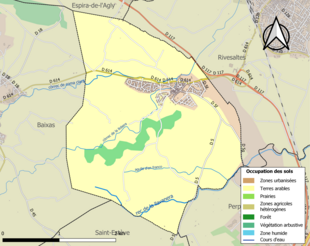 Kolorowa mapa przedstawiająca użytkowanie gruntów.