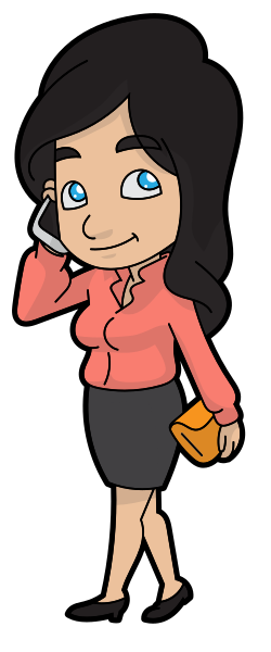 File:A Cartoon Woman Talks Business On The Phone.svg