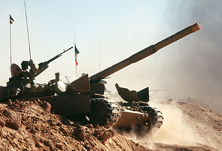 Egy M-84-es tank a Sivatagi Vihar hadműveletben 1991-ben