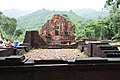 A relatively large temple at My Son undergoes restoration (31801534195).jpg