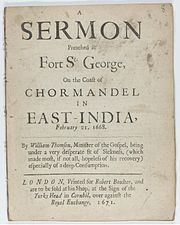 A sermon preached at Fort St. George on the coast of Chormandel in East India, February 21 1668.jpg