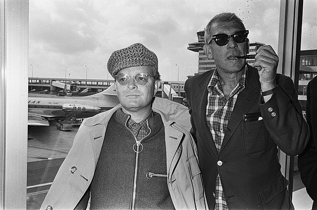 Writer Truman Capote and Brooks in 1968