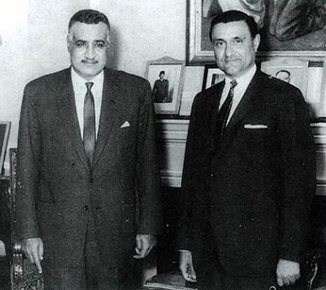 Pachachi (right) with Gamal Abdel Nasser (1966)