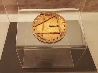 Reconstruction of an Aeneas cipher disk, 5th century BC, Thessaloniki Science Center and Technology Museum Aeneas cipher disc, 5th century BC, Greece (reconstruction).jpg