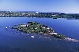 Aerial of Pelican Island National Wildlife Refuge.