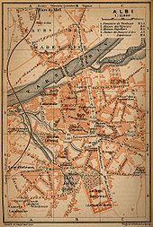 mapa centrum Albi w 1914 r.