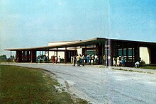 Facade of current Aldine High School in 1961 Aldine High School Facade 1961.jpg