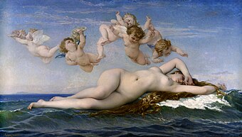 The Birth of Venus; by Alexandre Cabanel; 1863; oil on canvas; 130 x 225 cm; Musée d'Orsay (Paris)
