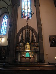 Autel-retable néo-gothique "Vie de la Vierge"