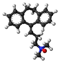 Kuličkový model molekuly amitriptylinoxidu