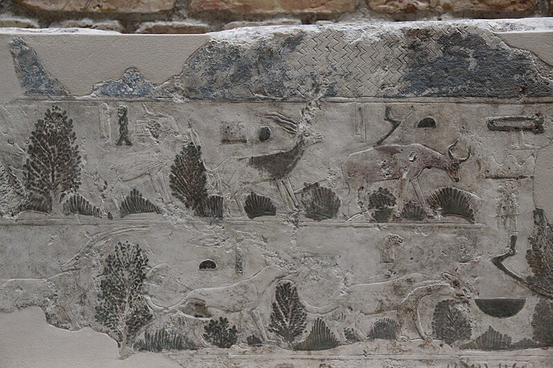 File:Ancient Egypt Painted Limestone Wall fragment from the Sun Sanctuary Temple of Nyuserre Ini at Abu Gurob, Egypt, 5th Dynasty, c. 2430 BC (28670619461).jpg