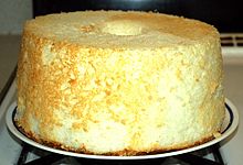 Angel food cake showing its texture