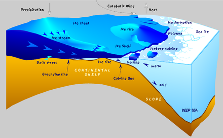 Processes around an Antarctic ice shelf