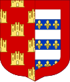 Arms of Afonso III of Portugal as Count of Boulogne Child of Afonso II, King of Portugal and Urraca of Castile (daughter of Alfonso VIII)