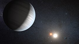 Экзопланета, находящаяся в двойной системе Kepler-47, в представлении художника.