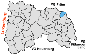 Lage von Eilscheid in der Verbandsgemeinde Arzfeld