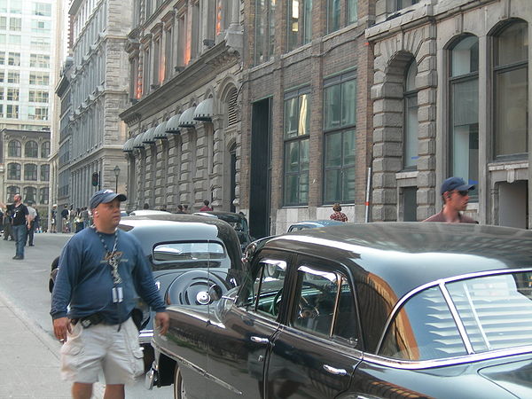 Parisian scenes shooting in Old Montreal