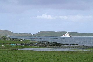 Balta Sound sound in Shetland Islands, Scotland, UK