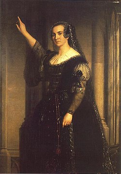 Barabas, Miklos - Mrs. Schodel in the Role of Elisabeth Szilágyi (1852).jpg