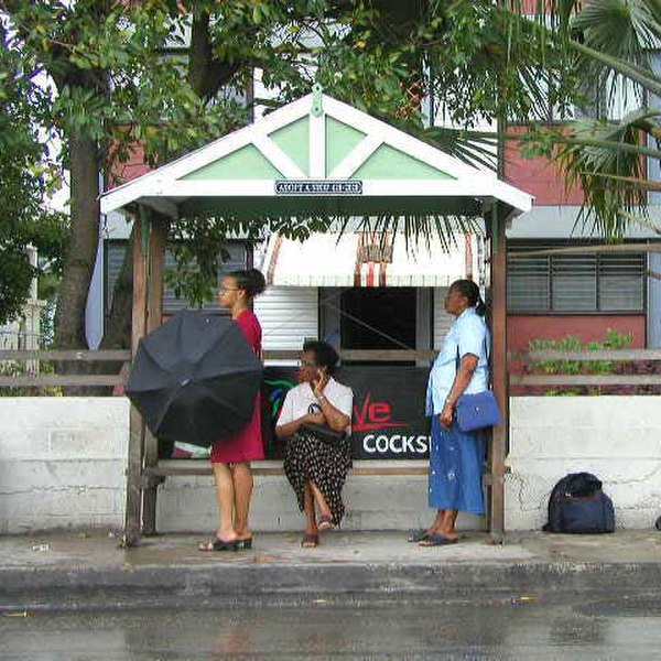 A bus stop in Barbados