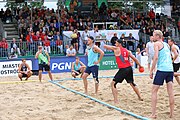 Deutsch: Beachhandball Europameisterschaften 2019 (Beach handball Euro); Tag 6: 7. Juli 2019 – Männerfinale, Dänemark-Norwegen 2:0 (25:18, 19:16) English: Beach handball Euro; Day 6: 7 July 2019 – Men's Final – Denmark-Norway 2:0 (25:18, 19:16)